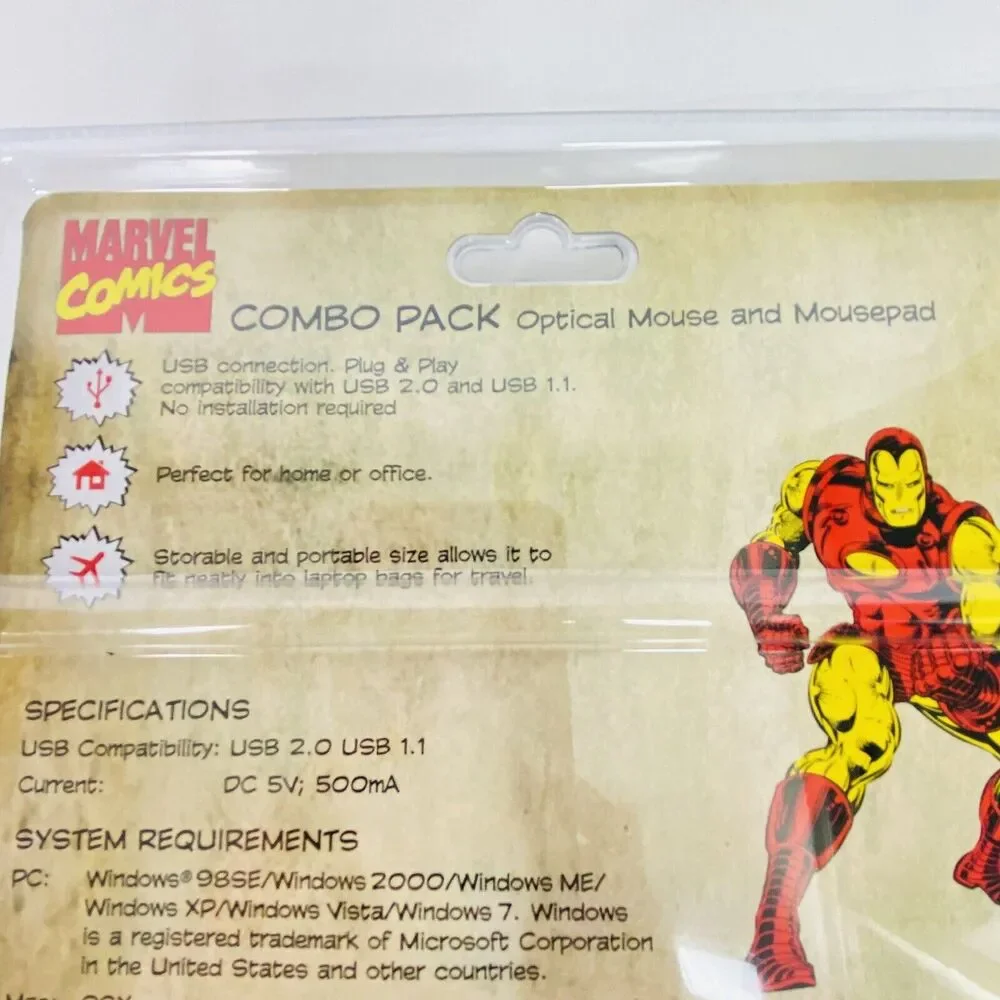 The Invincible Iron Man Computer Mouse & Mouse Pad 2011 Marvel Comics New Sealed